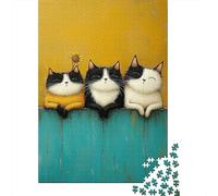 Rompecabezas De 1000 Piezas para Adolescentes Cute Cats Wall Art Print-1 Rompecabezas para Adultos Juego Práctico Pero Divertido Y Humorístico Regalos para Reducir El Estrés 70x50cm/1000pcs
