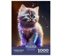 Rompecabezas De 1000 Piezas para Adolescentes Cute Cosmic Kitten Rompecabezas para Adultos Juguetes Antiestrés Corte De Precisión Regalos para Amigos Y Familiares 38x26cm/1000pcs