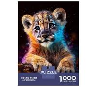Rompecabezas De 1000 Piezas para Adolescentes Cute Cosmic Lion Cub Rompecabezas para Adultos Juegos Familiares Difícil Difícil Cumpleaños Y Navidad 38x26cm/1000pcs