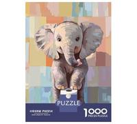 Rompecabezas De 1000 Piezas para Adolescentes Cute Elephant with Toilet Paper Roll Rompecabezas para Adultos Juego De Ingenio Análisis Y Lógica Actividades Divertidas En Casa, 70x50cm/1000pcs