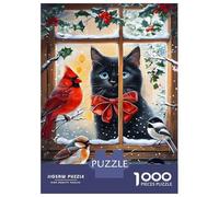 Rompecabezas De 1000 Piezas para Adolescentes Cute Fawn Happy Christmas Rompecabezas para Adultos Juego Práctico Decoración del Hogar Cumpleaños Y Navidad 70x50cm/1000pcs