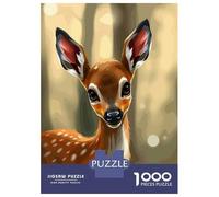 Rompecabezas De 1000 Piezas para Adolescentes Cute Fawn Portrait in Forest Rompecabezas para Adultos Juegos Relajantes Ensamblaje De Patrones Regalos De Cumpleaños Y Únicos 52x38cm/1000pcs