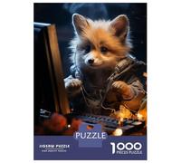 Rompecabezas De 1000 Piezas para Adolescentes Cute Fox Gaming Rompecabezas para Adultos Juego De Ingenio Juego De Corte De Precisión Regalos Desafiantes 70x50cm/1000pcs