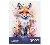 Rompecabezas De 1000 Piezas para Adolescentes Cute Fuchs Watercolor Art Rompecabezas para Adultos Juguetes Antiestrés Mejora La Memoria Gran Regalo para Jugar 38x26cm/1000pcs