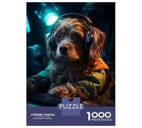 Rompecabezas De 1000 Piezas para Adolescentes Cute Gamer Dog Rompecabezas para Adultos Juegos Divertidos Regalos para Mujeres Desafiantes De Completar 70x50cm/1000pcs