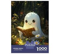 Rompecabezas De 1000 Piezas para Adolescentes Cute Ghost Reading Rompecabezas para Adultos Juegos Familiares Mejora La Memoria Cumpleaños Y Navidad 38x26cm/1000pcs