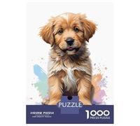 Rompecabezas De 1000 Piezas para Adolescentes Cute Golden Retriever Puppy Portrait Rompecabezas DIY Juguetes Mejora La Memoria Oferta como Regalo para Toda La Familia 38x26cm/1000pcs
