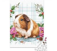 Rompecabezas De 1000 Piezas para Adolescentes Cute Guinea Pig Christmas Card Rompecabezas para Adultos Juego Familiar Análisis Y Lógica Actividades Divertidas En Casa 70x50cm/1000pcs