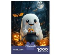 Rompecabezas De 1000 Piezas para Adolescentes Cute Halloween Ghost Rompecabezas para Adultos Juegos Familiares Mejora La Memoria Cumpleaños Y Navidad 52x38cm/1000pcs