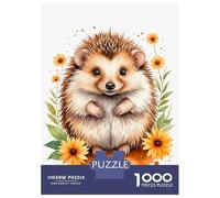 Rompecabezas De 1000 Piezas para Adolescentes Cute Hedgehog Watercolor Rompecabezas para Adultos Juguetes De Bricolaje Desafío Difícil Cumpleaños 52x38cm/1000pcs