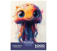 Rompecabezas De 1000 Piezas para Adolescentes Cute Jellyfish Illustration Rompecabezas para Adolescentes Juguetes Antiestrés Difícil Gran Regalo para Jugar 70x50cm/1000pcs