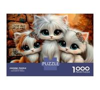 Rompecabezas De 1000 Piezas para Adolescentes Cute Kittens with Feathers Rompecabezas para Adultos Juegos De Relajación Decoración del Hogar Desafío Educativo 38x26cm/1000pcs