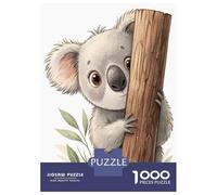 Rompecabezas De 1000 Piezas para Adolescentes Cute Koala Peeking from Behind A Tree Rompecabezas para Adultos Juguetes De Bricolaje Decoración del Hogar Regalo De Cumpleaños, Regalos, 52x38cm/1000pcs