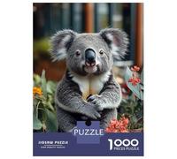 Rompecabezas De 1000 Piezas para Adolescentes Cute Koala Portrait Surrounded by Flowers Rompecabezas para Adultos Juego Práctico Pero Divertido Y Humorístico para Cumpleaños, Navidad 52x38cm/1000pcs