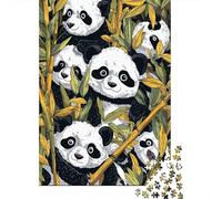 Rompecabezas De 1000 Piezas para Adolescentes Cute Panda Bamboo Pattern-1 Rompecabezas para Adultos Juguetes De Bricolaje Difícil Difícil Diversión En El Hogar Actividades, 52x38cm/1000pcs