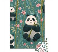 Rompecabezas De 1000 Piezas para Adolescentes Cute Panda Bamboo Pattern Rompecabezas para Adultos Juego De Ingenio Desafío Difícil Cumpleaños 70x50cm/1000pcs