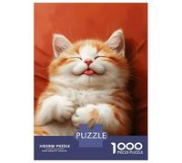 Rompecabezas De 1000 Piezas para Adolescentes Cute Sleeping Tabby Kitten Rompecabezas para Adolescentes Juego Práctico Desafío Difícil Oferta como Regalo para Toda La Familia 38x26cm/1000pcs