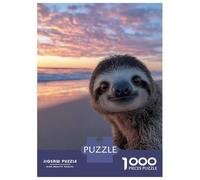 Rompecabezas De 1000 Piezas para Adolescentes Cute Sloth at Sunset Beach Rompecabezas para Adultos Juegos Familiares Mejora La Memoria Regalos De Juegos Desafiantes 70x50cm/1000pcs