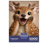Rompecabezas De 1000 Piezas para Adolescentes Cute Smiling Fawn Portrait Rompecabezas para Adolescentes Juegos Relajantes Montaje De Patrones Regalos para Amigos Y Familiares 70x50cm/1000pcs