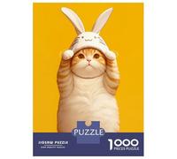 Rompecabezas De 1000 Piezas para Adolescentes Cute Tabby Easter Cat Rompecabezas para Adultos Juego Práctico Pero Divertido Y Humorístico para Cumpleaños, Navidad 52x38cm/1000pcs