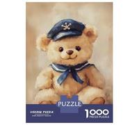 Rompecabezas De 1000 Piezas para Adolescentes Cute Teddy Bear with Hat Rompecabezas Juegos De Relajación Análisis Y Lógica Desafío Educativo 52x38cm/1000pcs