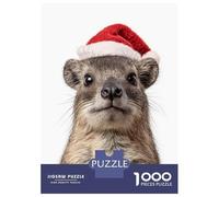 Rompecabezas De 1000 Piezas para Adolescentes Cute Tree Hyrax with Santa Hat Rompecabezas para Adultos Juego Práctico Regalo De Cumpleaños Regalos De Cumpleaños Únicos 52x38cm/1000pcs