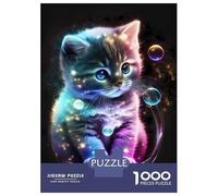 Rompecabezas De 1000 Piezas para Adolescentes Cute Universe Kitten Rompecabezas para Adultos Juegos Familiares Difícil Difícil Cumpleaños Y Navidad 52x38cm/1000pcs