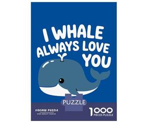 Rompecabezas De 1000 Piezas para Adolescentes Cute Whale Love Pun Illustration Rompecabezas para Adultos Juego Práctico Pero Divertido Y Humorístico Regalos para Reducir El Estrés 38x26cm/1000pcs