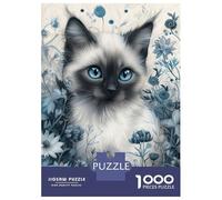 Rompecabezas De 1000 Piezas para Adolescentes Cute Whimsical Siamese Cat Rompecabezas para Adultos Juegos Familiares Mejora La Memoria Cumpleaños Y Navidad 70x50cm/1000pcs