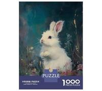 Rompecabezas De 1000 Piezas para Adolescentes Cute White Rabbit Rompecabezas para Adultos Juegos Relajantes Corte De Precisión Cumpleaños 70x50cm/1000pcs
