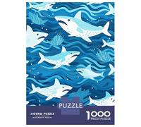 Rompecabezas De 1000 Piezas para Adolescentes Cute White Sharks Rompecabezas para Adultos Juegos Relajantes Vacaciones En Casa Matar El Tiempo 70x50cm/1000pcs