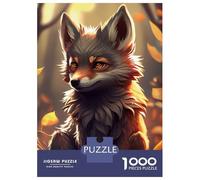 Rompecabezas De 1000 Piezas para Adolescentes Cute Wolf Animal Puppy Rompecabezas para Adultos Juegos Familiares Vacaciones En Casa Matar El Tiempo Difícil Y Desafiante 38x26cm/1000pcs