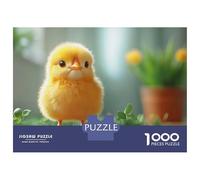 Rompecabezas De 1000 Piezas para Adolescentes Cute Yellow Chick with Potted Plant Rompecabezas para Adultos Juego Práctico Ensamblaje De Patrones Regalos para Reducir El Estrés 70x50cm/1000pcs