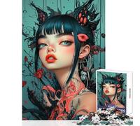 Rompecabezas de 1000 Piezas para Adolescentes Cyber Wolf Girl Juego Educativo desafío difícil Juguete Educativo Juego desafiante Regalos (26x38cm)