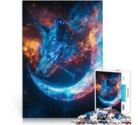 Rompecabezas de 1000 piezas para adolescentes, Cyber Wolf Moon Nebula DIY-Spielzeug mit vollständig ineinander greifenden, zufällig geformten Teilen, 70 x 100 cm