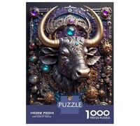 Rompecabezas De 1000 Piezas para Adolescentes Cybernetic Steampunk Bull Rompecabezas para Adultos Juegos Familiares Decoración De Pared Regalos Y Cumpleaños Únicos 70x50cm/1000pcs