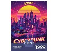 Rompecabezas De 1000 Piezas para Adolescentes Cyberpunk City Retro Rompecabezas para Adultos Juegos Relajantes Decoración Desafío Educativo 52x38cm/1000pcs