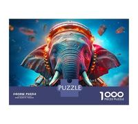 Rompecabezas De 1000 Piezas para Adolescentes Cyberpunk Elephant in Space Rompecabezas para Adultos Juegos Relajantes Arte De Pared Diversión En Casa Actividades, 52x38cm/1000pcs