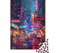 Rompecabezas De 1000 Piezas para Adolescentes Cyberpunk Neon Cityscape Rompecabezas para Adolescentes Juguetes Antiestrés Difícil Gran Regalo para Jugar 38x26cm/1000pcs