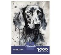 Rompecabezas De 1000 Piezas para Adolescentes Dachshund Dog Watercolor Rompecabezas para Adultos Juego Práctico Decoración del Hogar Cumpleaños Y Navidad 52x38cm/1000pcs