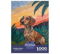 Rompecabezas De 1000 Piezas para Adolescentes Dachshund in A Tropical Sunset Rompecabezas para Adultos Juego Familiar Difícil Difícil Cumpleaños Y Navidad 38x26cm/1000pcs