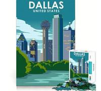 Rompecabezas de 1000 Piezas para Adolescentes,Dallas,Texas,Estados Unidos Juguete de Corte Suave para ejercitar el Cerebro,Ideal para Momentos de Juego relajantes y para cumpleaños (38x52cm)