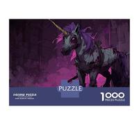 Rompecabezas De 1000 Piezas para Adolescentes Dark Fantasy Unicorn Artwork Rompecabezas para Adultos Juegos De Relajación Decoración del Hogar Desafío Educativo 38x26cm/1000pcs