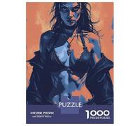 Rompecabezas De 1000 Piezas para Adolescentes Dark-Haired Woman in Blue and Orange Rompecabezas para Adultos Juegos Relajantes Decoración De Pared 70x50cm/1000pcs