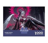 Rompecabezas De 1000 Piezas para Adolescentes Dark Pink Goth Angel Rompecabezas para Adultos Juegos Familiares Corte De Precisión Regalos Y Cumpleaños Únicos 70x50cm/1000pcs