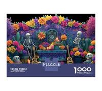 Rompecabezas De 1000 Piezas para Adolescentes Day of The Dead Altar Rompecabezas para Adultos Juego Familiar Análisis Y Lógica Interacción Entre Padres E Hijos 52x38cm/1000pcs