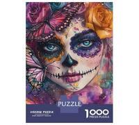 Rompecabezas De 1000 Piezas para Adolescentes Day of The Dead Art Rompecabezas para Adultos Juegos Relajantes Mejora La Memoria Ayuda A Ejercitar El Cerebro 52x38cm/1000pcs