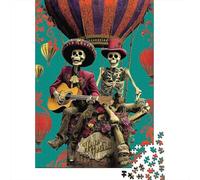 Rompecabezas De 1000 Piezas para Adolescentes Day of The Dead Balloon Ride Rompecabezas para Adultos Juegos Relajantes Que Mejoran La Memoria Regalos para Reducir El Estrés 52x38cm/1000pcs