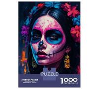 Rompecabezas De 1000 Piezas para Adolescentes Day of The Dead Portrait Rompecabezas para Adolescentes Juegos Relajantes Decoración Juego Desafiante Regalos 70x50cm/1000pcs