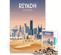 Rompecabezas de 1000 Piezas para Adolescentes de Arabia Saudita Juego de Ajuste Desafío Mental Juguete para un Momento de diversión Tranquila Escena navideña Arte (50x75cm)